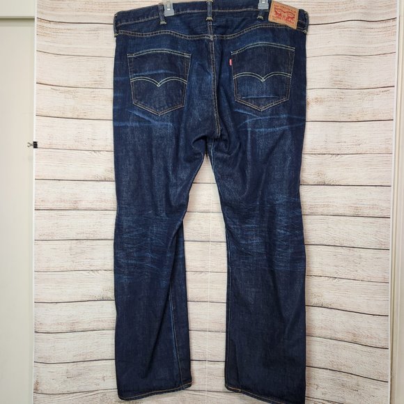 Men's 501 Button Fly Levi's Jeans Dark Wash Size 44 x 30 - Picture 6 of 12